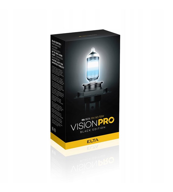 ŻARÓWKI ELTA VISION PRO BLACK H4 12V 60/55W +180%