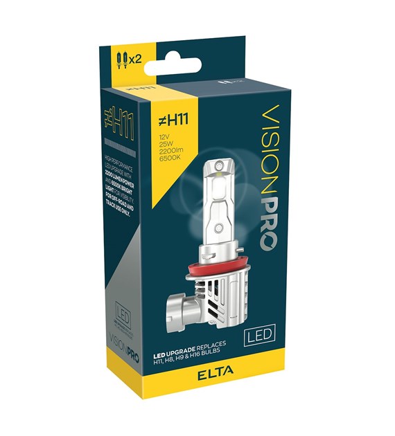 H11 12V 25W PGJ19-1/2/3/5 2200lm 6500K  LEDx2 Elta