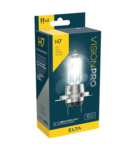 H7 12V 55W  PX26d VISION PRO +150% (BOX-02)