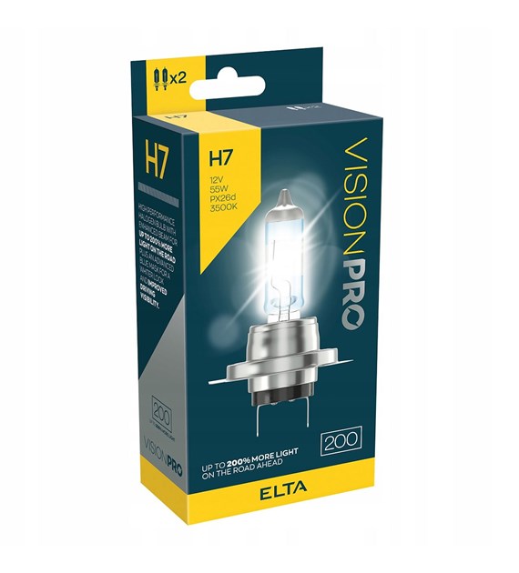 ŻARÓWKI ELTA VISION PRO H7 12V 55W +200%