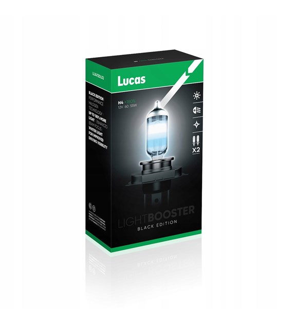 ŻARÓWKI LUCAS BLACK EDITION +180% H4 12V 60/55W