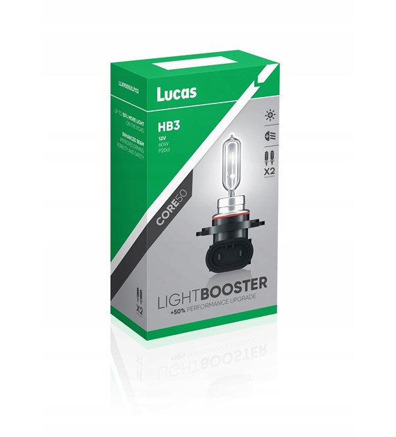 ŻARÓWKI LUCAS LIGHT BOOSTER CORE +50% HB3 12V 60W