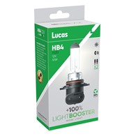 Żarówki HB4 LUCAS LIGHT BOOSTER +100% |P22d 12V 51W | Komplet 2 sztuki